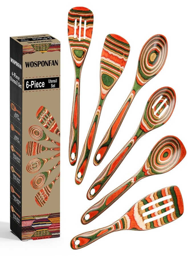 ملاعق خشبية للطبخ، طقم أدوات مطبخ WOSPONFAN، طقم أدوات مطبخ من خشب الباكا، ملعقة تقديم خشبية أساسية للشقة، ملقط سلطة، هدية منزلية ومطبخية للنساء - Image 1